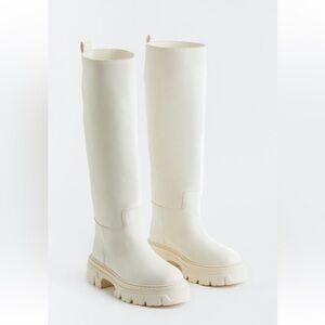 Knee high chunky boots